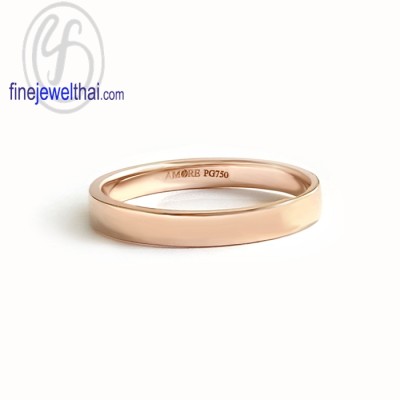 แหวนทองสีชมพู พิ้งค์โกลด์ แหวนเกลี้ยง แหวนแต่งงาน  -  R1005PG-18K